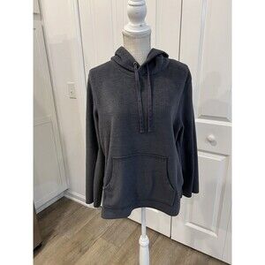 AnyBody Fleece French Terry Hooded Sweatshirt Gray Medium A388568 Women